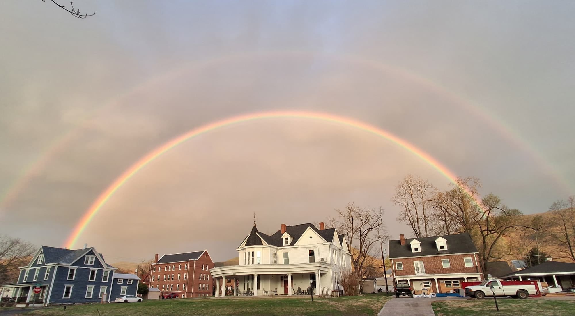 Main House Gallery image: rainbow over blueridge abbey